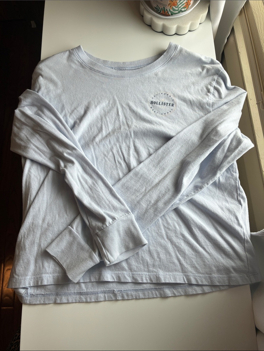 Hollister Pale Blue Long Sleeve Crew Tee